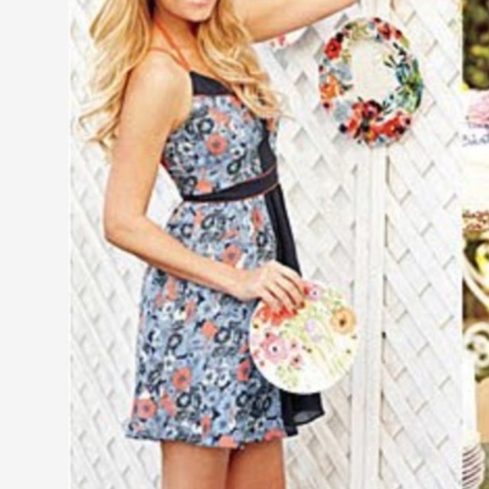 Lauren Conrad Blue Floral Dress 16
